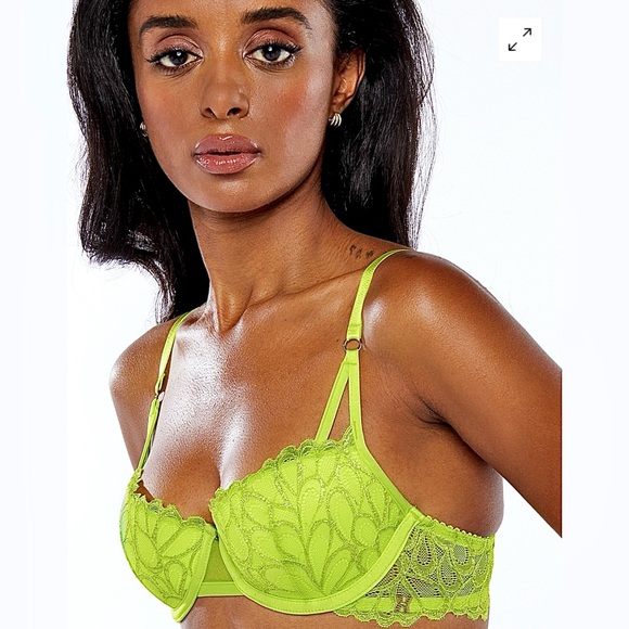 (Never Worn) Savage X Fenty Lime Green Bra/Panty Set | 36D | Small Lace Thong - Picture 7 of 16